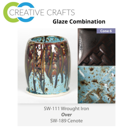 Wrought Iron SW-111 over Cenote SW-189 Stoneware Combination Wrought Iron SW-111 over Cenote SW-189 Stoneware Combination